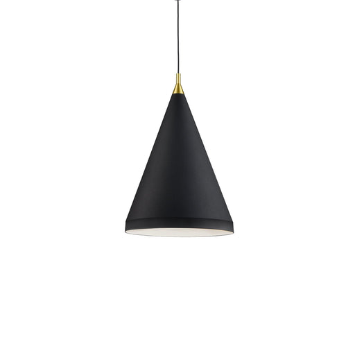 Dorothy 16" Pendant in Black With Gold Detail
