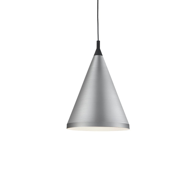 Dorothy 16" Pendant in Brushed Nickel With Black Detail
