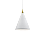 Dorothy 16" Pendant in White With Gold Detail