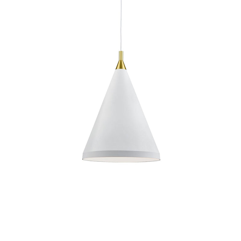Dorothy 16" Pendant in White With Gold Detail