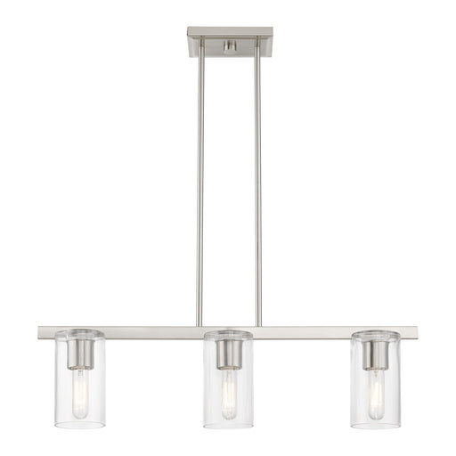 Clarion 3-Light Linear Chandelier in Brushed Nickel