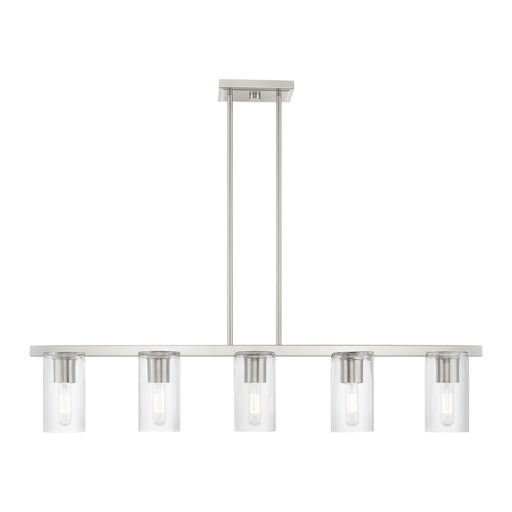 Clarion 5-Light Linear Chandelier in Brushed Nickel