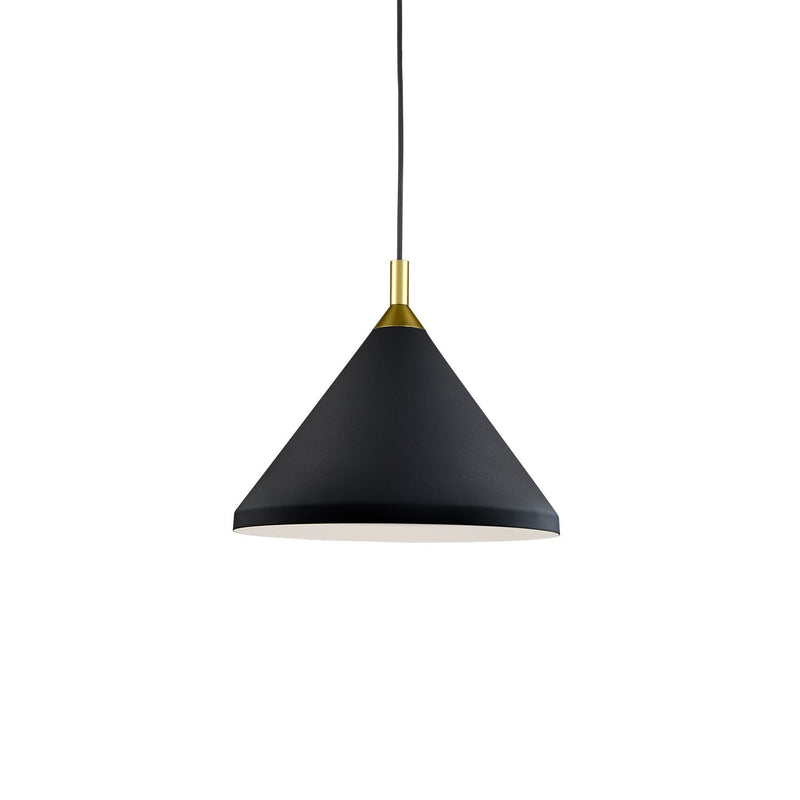 Dorothy 14" Pendant in Black With Gold Detail