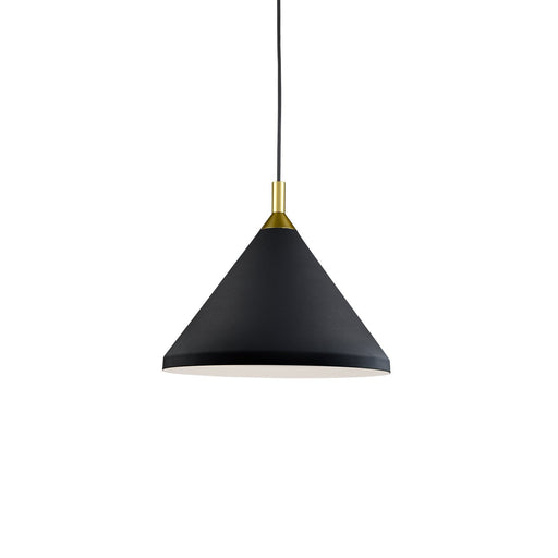 Dorothy 14" Pendant in Black With Gold Detail