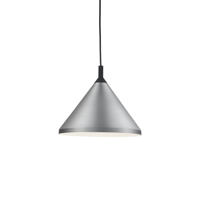 Dorothy 14" Pendant in Brushed Nickel With Black Detail