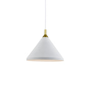 Dorothy 14" Pendant in White With Gold Detail
