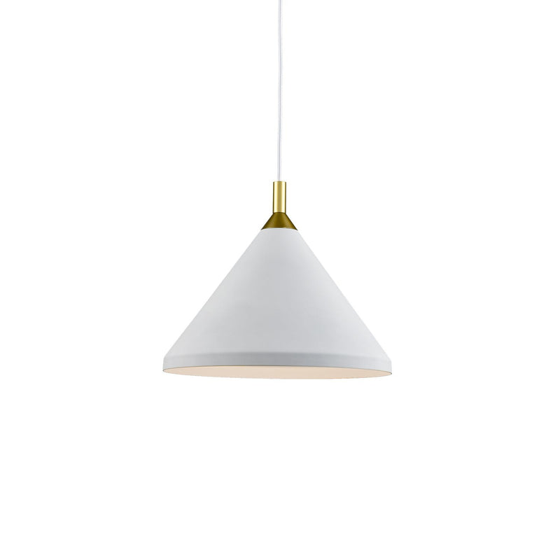 Dorothy 14" Pendant in White With Gold Detail