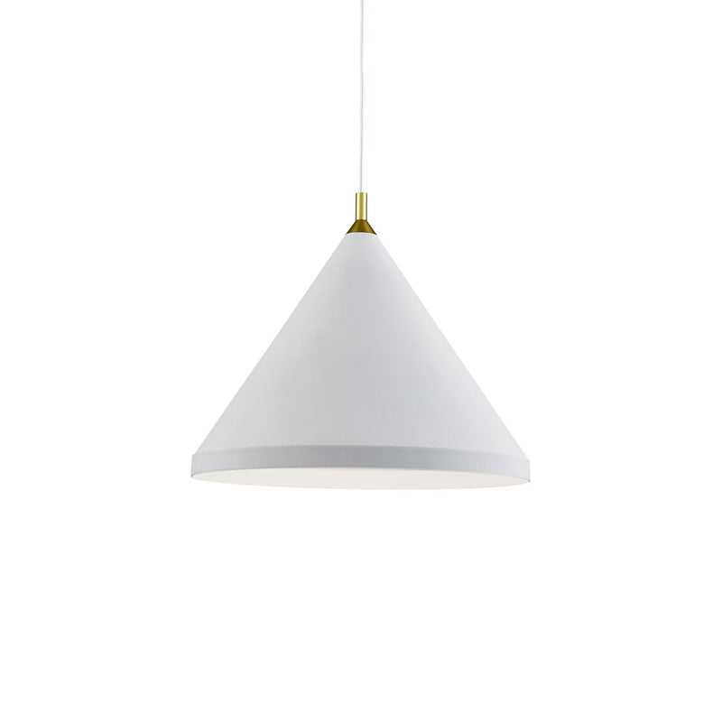 Dorothy 24" Pendant in White With Gold Detail