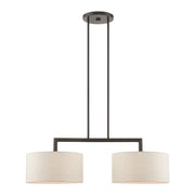Monroe 2-Light Linear Chandelier in English Bronze