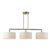 Monroe 3-Light Linear Chandelier in Antique Brass