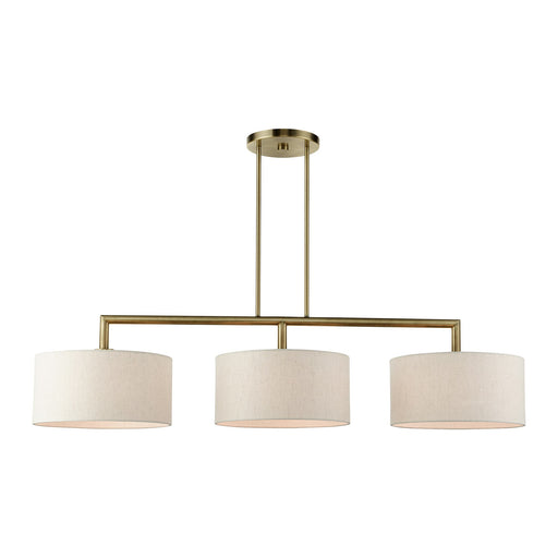 Monroe 3-Light Linear Chandelier in Antique Brass