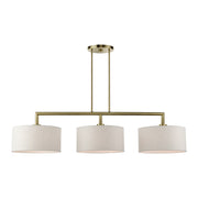 Monroe 3-Light Linear Chandelier in Antique Brass