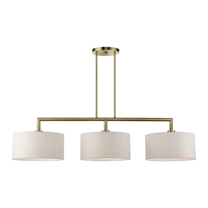 Monroe 3-Light Linear Chandelier in Antique Brass