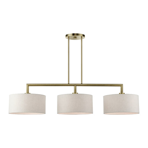 Monroe 3-Light Linear Chandelier in Antique Brass