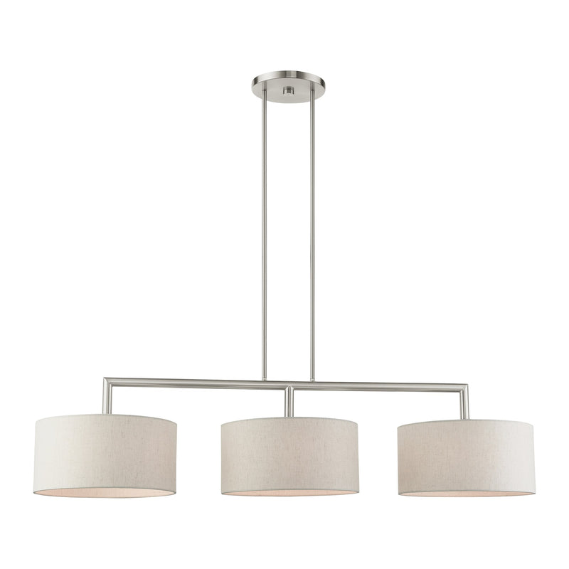 Monroe 3-Light Linear Chandelier in Brushed Nickel