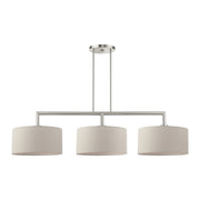Monroe 3-Light Linear Chandelier in Brushed Nickel