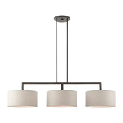 Monroe 3-Light Linear Chandelier in English Bronze