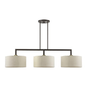 Monroe 3-Light Linear Chandelier in English Bronze