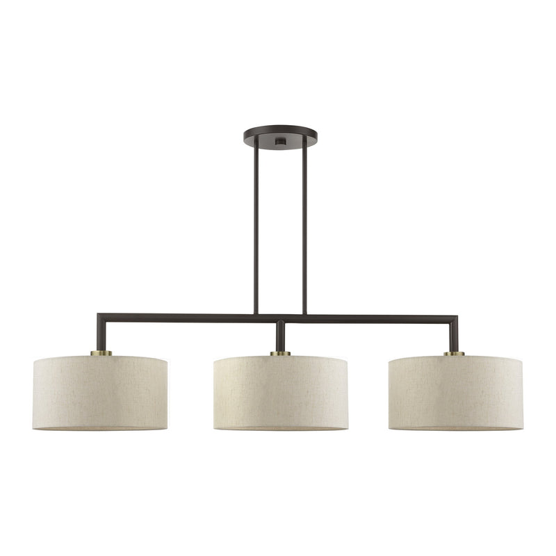 Monroe 3-Light Linear Chandelier in English Bronze