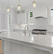 Beckett 1 Light 5.25" Pendant in Brushed Nickel in a room setting