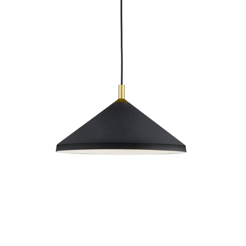 Dorothy 18" Pendant in Black With Gold Detail