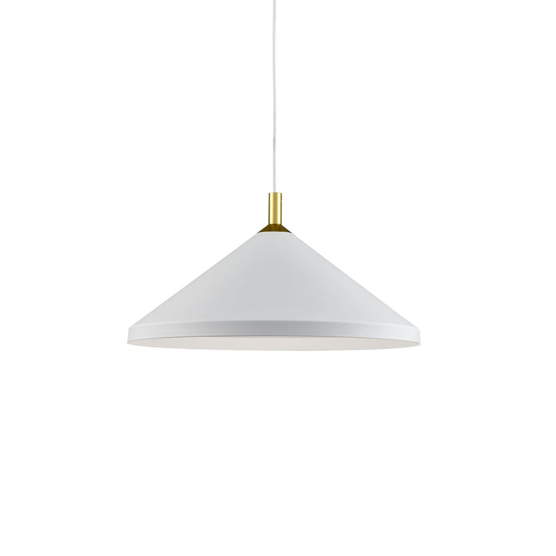 Dorothy 18" Pendant in White With Gold Detail
