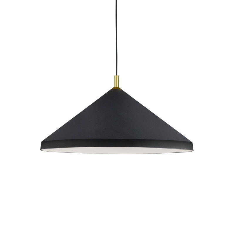 Dorothy 26" Pendant in Black With Gold Detail