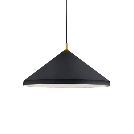Dorothy 26" Pendant in Black With Gold Detail