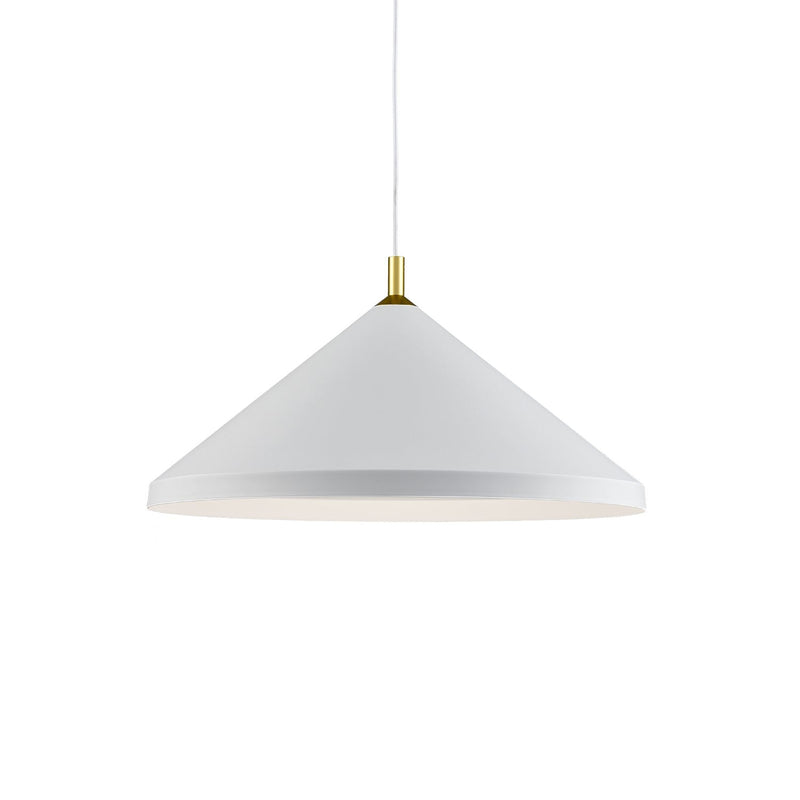 Dorothy 26" Pendant in White With Gold Detail