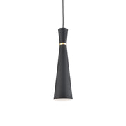 Vanderbilt 6" Pendant in Black With Gold Detail