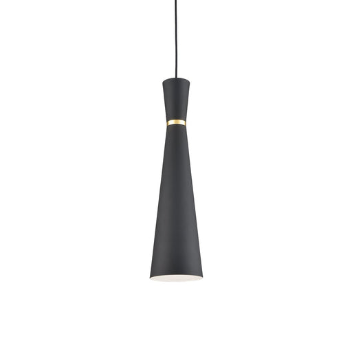 Vanderbilt 6" Pendant in Black With Gold Detail