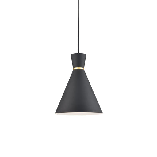 Vanderbilt 10" Pendant in Black With Gold Detail
