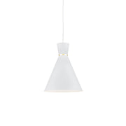 Vanderbilt 10" Pendant in White With Gold Detail