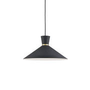 Vanderbilt 16" Pendant in Black With Gold Detail