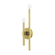 Denmark 2-Light Large ADA Double Wall Sconce in Satin Brass with Bronze Accents