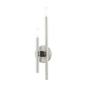 Denmark 2-Light Large ADA Double Wall Sconce in Brushed Nickel with Black Accents