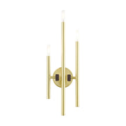 Denmark 3-Light Large ADA Triple Wall Sconce in Satin Brass with Bronze Accents
