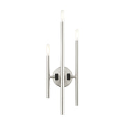 Denmark 3-Light Large ADA Triple Wall Sconce in Brushed Nickel with Black Accents