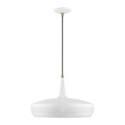 Banbury Pendant in White with Antique Brass Accents