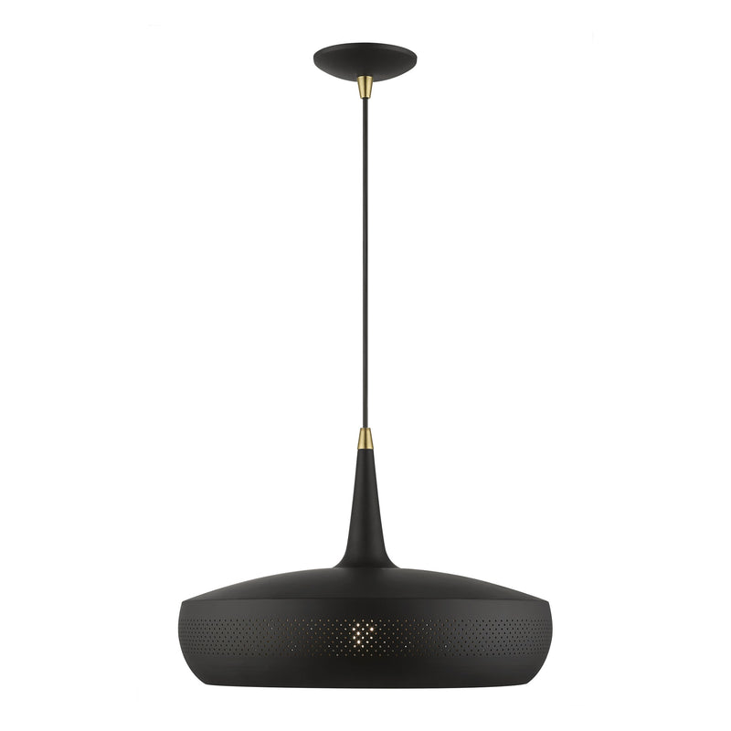 Banbury Pendant in Black with Antique Brass Accents
