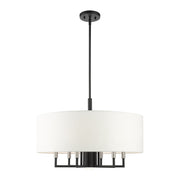 Meridian 7-Light Chandelier in Black with Brushed Nickel Accents