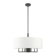 Meridian 7-Light Chandelier in Scandinavian Gray with Brushed Nickel Accents