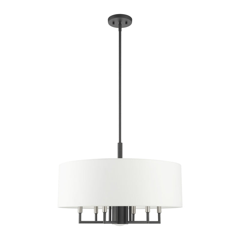 Meridian 7-Light Chandelier in Scandinavian Gray with Brushed Nickel Accents