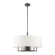 Meridian 7-Light Chandelier in Scandinavian Gray with Brushed Nickel Accents