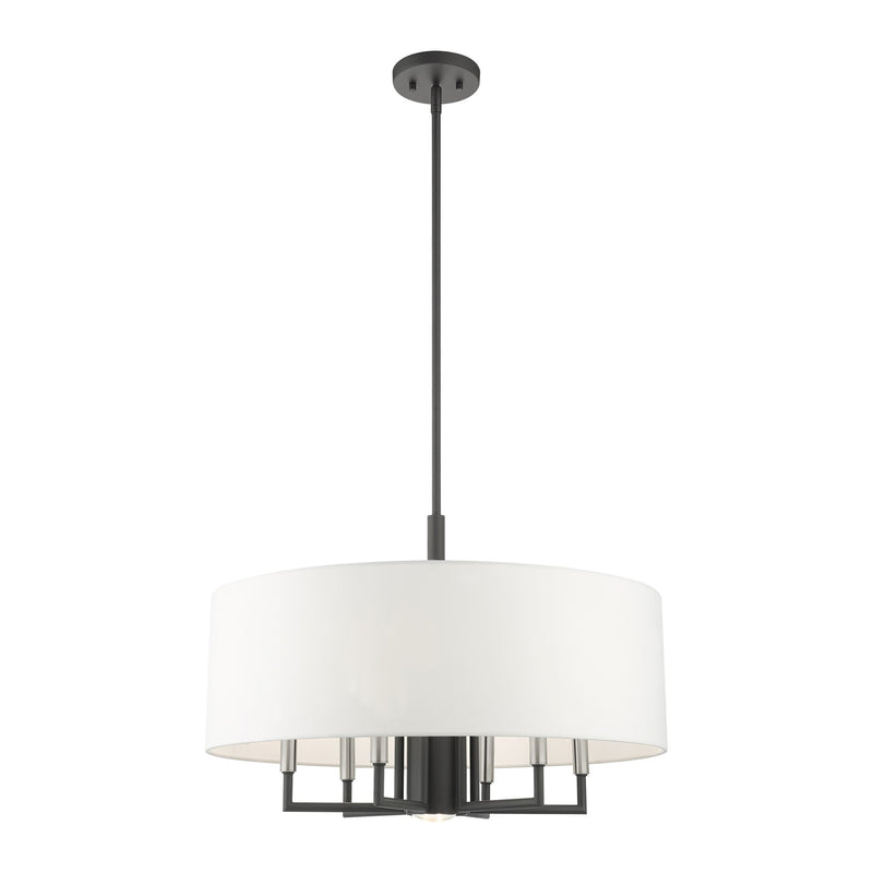 Meridian 7-Light Chandelier in Scandinavian Gray with Brushed Nickel Accents