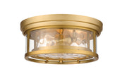 Clarion 2 Light 12" Flush Mount in Olde Brass