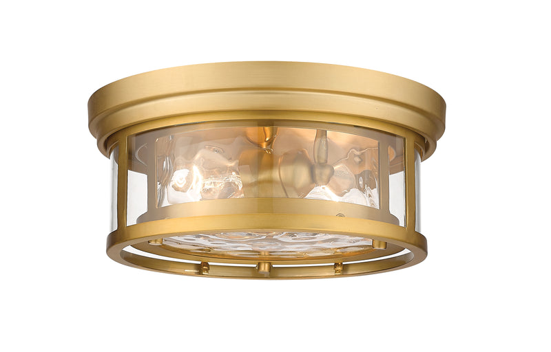 Clarion 2 Light 12" Flush Mount in Olde Brass