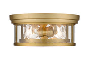 Clarion 2 Light 12" Flush Mount in Olde Brass