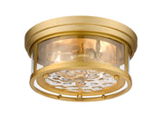 Clarion 2 Light 12" Flush Mount in Olde Brass