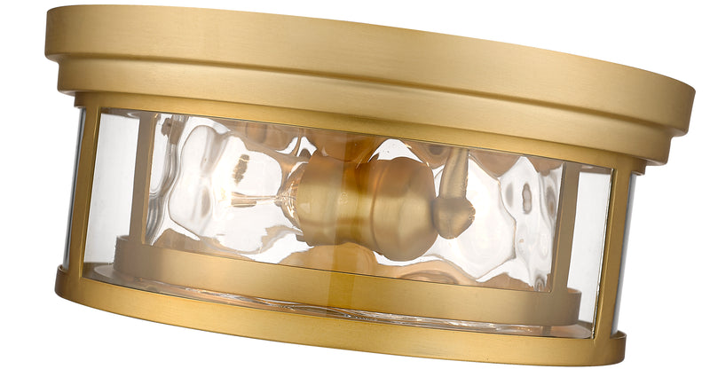 Clarion 2 Light 12" Flush Mount in Olde Brass